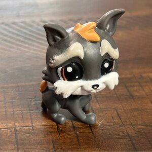 Littlest Pet Shop Pets Jedson Whitebeard 180 Gray Brown Eyes Terrier dog